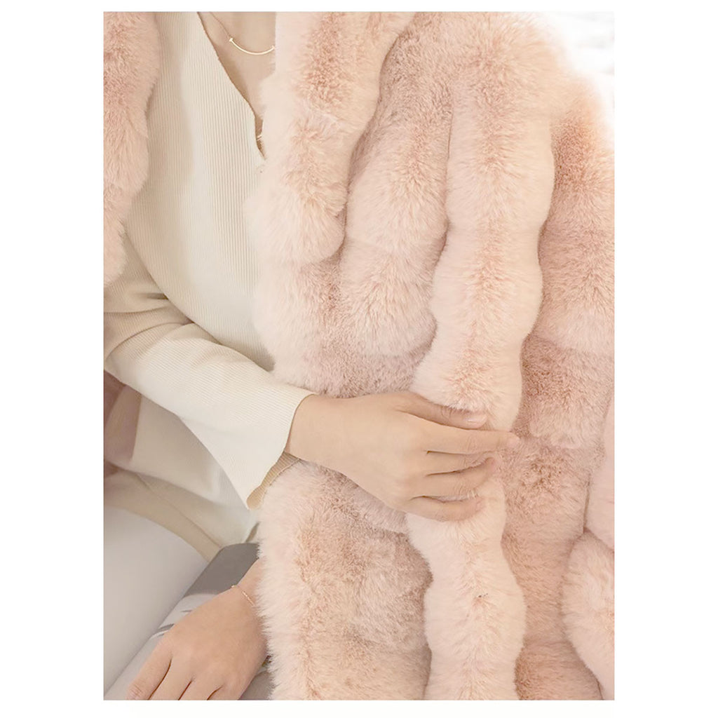 Manta de piel sintética de conejo de 50 x 60 pulgadas