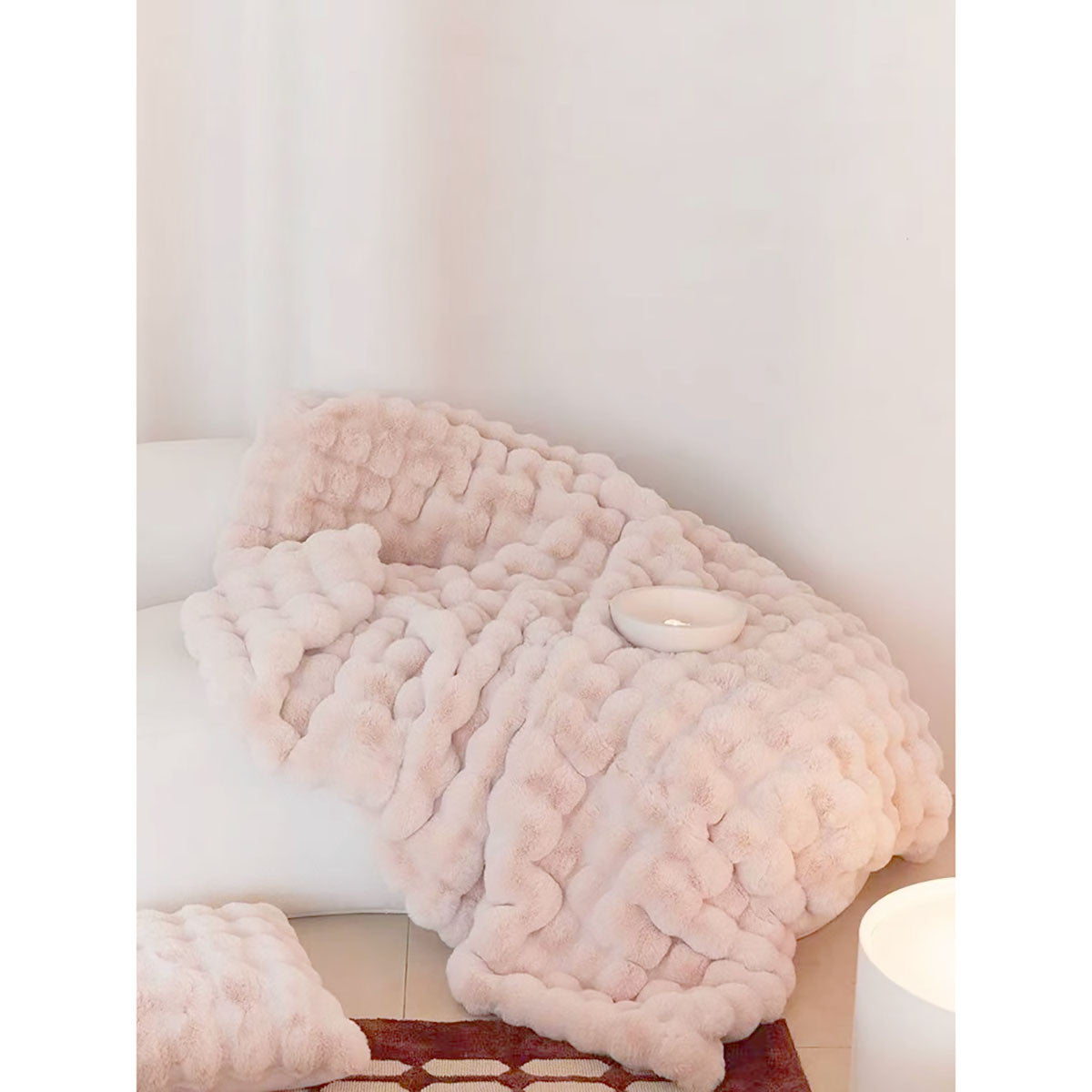 Manta de piel sintética de conejo de 50 x 60 pulgadas