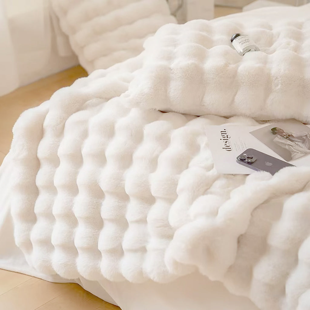 Manta de piel sintética de conejo de 50 x 60 pulgadas